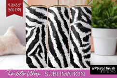 Black and White Tumbler Wrap - Abstract Texture Tumbler PNG Product Image 1