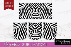 Black and White Mug Wrap - Abstract Texture Mug PNG Product Image 1