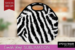Black and White Lunch Bag - Abstract Texture Lunch Bug PNG Product Image 1