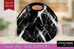 Black and White Lunch Bag - Abstract Texture Lunch Bug PNG Product Image 1