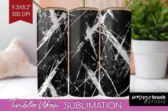 Black and White Tumbler Wrap - Abstract Texture Tumbler PNG Product Image 1