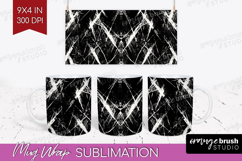 Black and White Mug Wrap - Abstract Texture Mug PNG Product Image 1