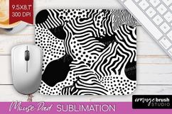 Black and White Mouse Pad Sublimation - Abstract Texture PNG Product Image 1