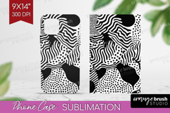 Black and White Phone Case PNG - Abstract Texture Case PNG Product Image 1