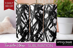 Black and White Tumbler Wrap - Abstract Texture Tumbler PNG Product Image 1