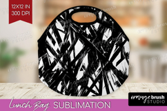 Black and White Lunch Bag - Abstract Texture Lunch Bug PNG Product Image 1