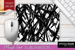 Black and White Mouse Pad Sublimation - Abstract Texture PNG Product Image 1
