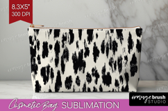 Black and White Cosmetic Bag - Abstract Texture Makeup Bag Product Image 1
