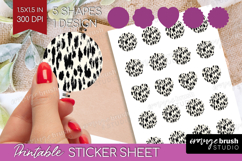Black and White Round Sticker - Abstract Texture Printable Product Image 1