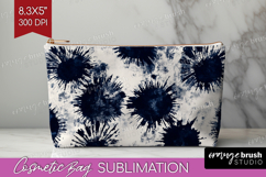 Black and White Cosmetic Bag - Abstract Texture Makeup Bag Product Image 1