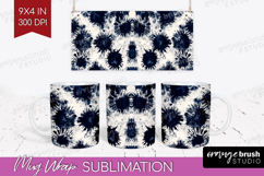 Black and White Mug Wrap - Abstract Texture Mug PNG Product Image 1