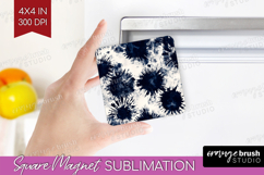Black and White Magnet Sublimation - Abstract Texture Square Product Image 1