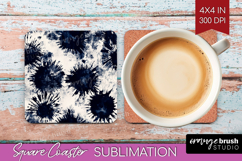 Black and White Square Coaster - Abstract Texture Coaster Product Image 1