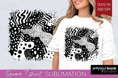 Black and White Square Tshirt Background - Abstract Texture Product Image 1