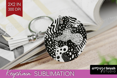 Black and White Keychain PNG - Abstract Texture Keychain Product Image 1