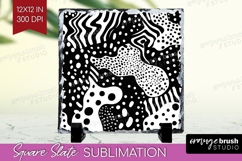 Black and White Slate PNG - Abstract Texture Square Slate Product Image 1