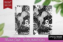 Black and White Phone Case PNG - Abstract Texture Case PNG Product Image 1
