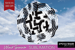 Black and White Wind Spinner Sublimation PNG - Abstract Product Image 1