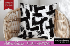 Black and White Pillow Sublimation - Abstract Texture Pillow Product Image 1