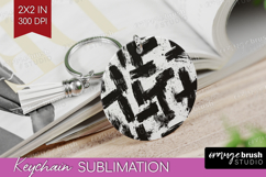 Black and White Keychain PNG - Abstract Texture Keychain Product Image 1