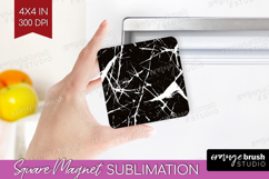 Black and White Magnet Sublimation - Abstract Texture Square Product Image 1
