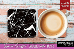 Black and White Square Coaster - Abstract Texture Coaster Product Image 1