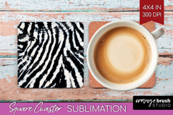 Black and White Square Coaster - Abstract Texture Coaster Product Image 1