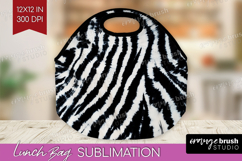 Black and White Lunch Bag - Abstract Texture Lunch Bug PNG Product Image 1