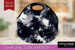 Black and White Lunch Bag - Abstract Texture Lunch Bug PNG Product Image 1