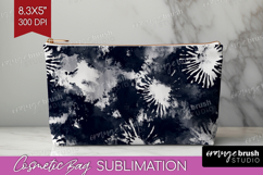 Black and White Cosmetic Bag - Abstract Texture Makeup Bag Product Image 1