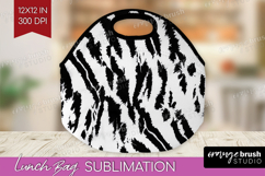 Black and White Lunch Bag - Abstract Texture Lunch Bug PNG Product Image 1