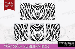 Black and White Mug Wrap - Abstract Texture Mug PNG Product Image 1