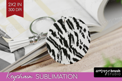 Black and White Keychain PNG - Abstract Texture Keychain Product Image 1