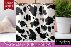 Black and White Tumbler Wrap - Abstract Texture Tumbler PNG Product Image 1