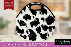 Black and White Lunch Bag - Abstract Texture Lunch Bug PNG Product Image 1