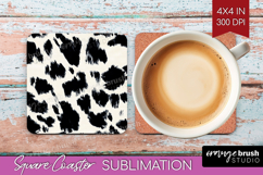 Black and White Square Coaster - Abstract Texture Coaster Product Image 1