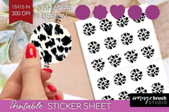 Black and White Round Sticker - Abstract Texture Printable Product Image 1