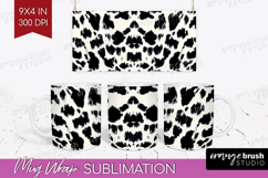Black and White Mug Wrap - Abstract Texture Mug PNG Product Image 1