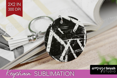 Black and White Keychain PNG - Abstract Texture Keychain Product Image 1
