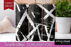 Black and White Tumbler Wrap - Abstract Texture Tumbler PNG Product Image 1