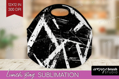 Black and White Lunch Bag - Abstract Texture Lunch Bug PNG Product Image 1