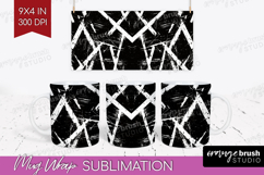 Black and White Mug Wrap - Abstract Texture Mug PNG Product Image 1