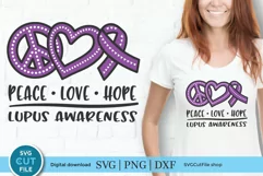 Lupus svg - a lupus awareness svg with peace love hope Product Image 1