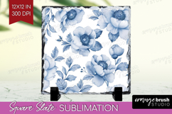 Wildflowers Slate PNG - Summer Floral Square Slate Product Image 1