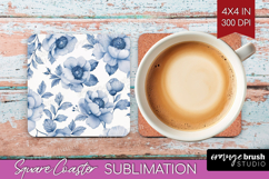 Wildflowers Square Coaster - Summer Floral Coaster PNG Product Image 1