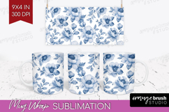 Wildflowers Mug Wrap - Summer Floral Mug PNG Sublimation Product Image 1