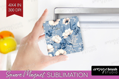 Wildflowers Magnet Sublimation - Summer Floral Square Magnet Product Image 1