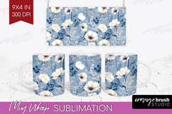 Wildflowers Mug Wrap - Summer Floral Mug PNG Sublimation Product Image 1