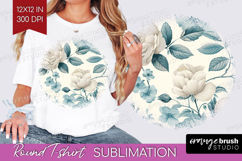 Wildflowers Round Tshirt Background - Summer Floral PNG Product Image 1