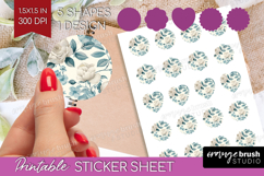 Wildflowers Round Sticker - Summer Floral Printable Sticker Product Image 1
